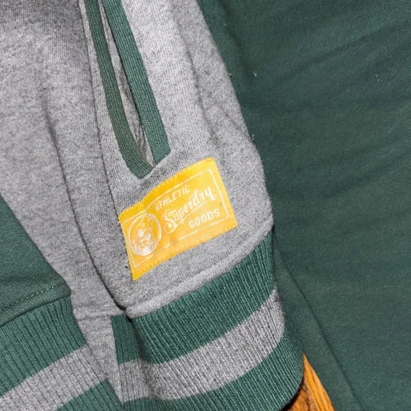 Superdry varsity boys Gray Green Jacket embroidered US 6 M Small - Picture 8 of 11